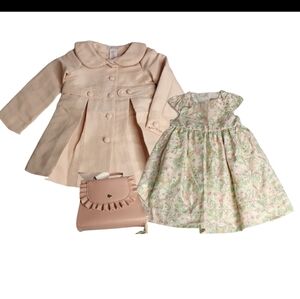 Catherine Malandrino Dress with Elegant Cream Kids Coat And Purse